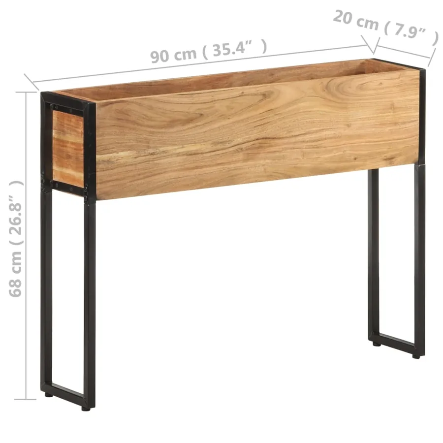 Jardinière 90x20x68 cm Bois massif d'acacia - 5