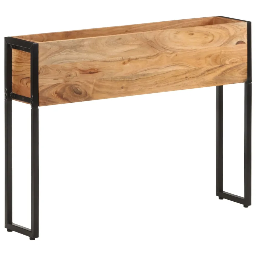 Jardinière 90x20x68 cm Bois massif d'acacia - 9
