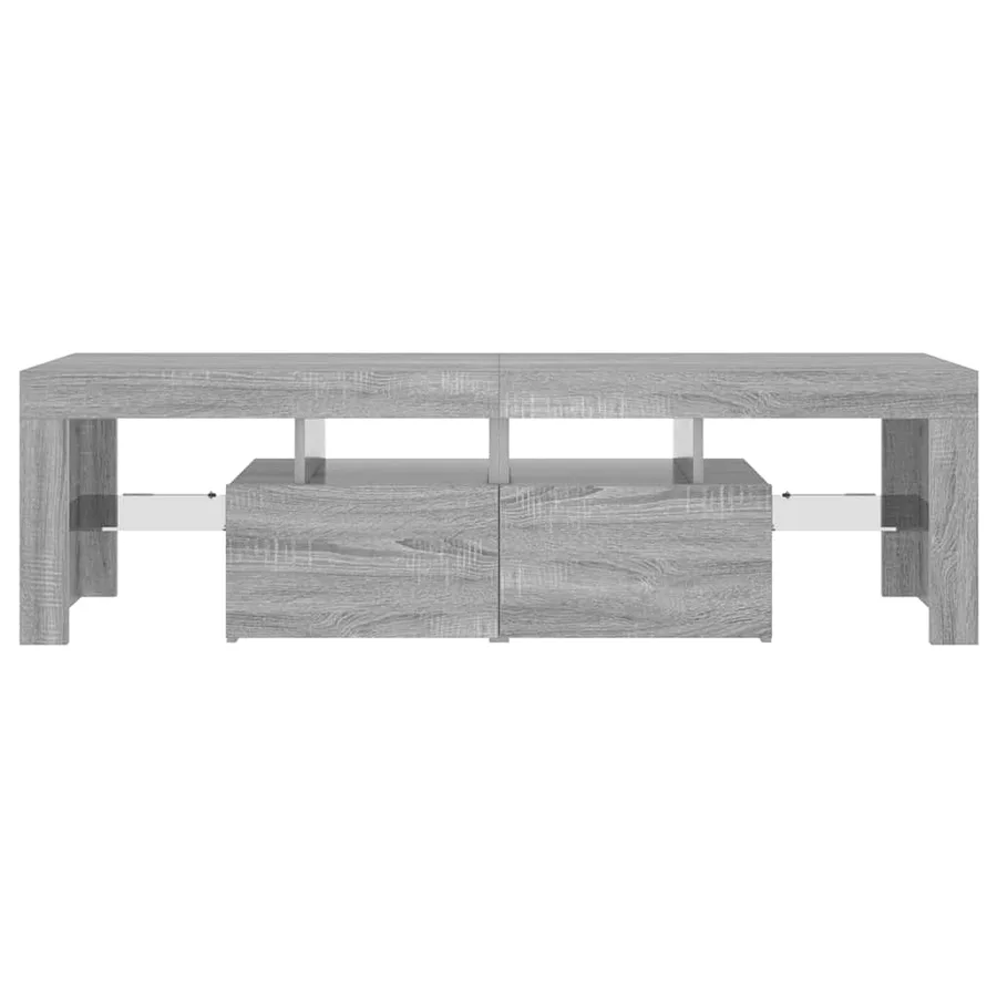 Meuble TV avec lumières LED Sonoma gris 140x36,5x40 cm - 7