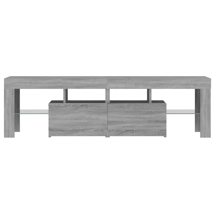 Meuble TV avec lumières LED Sonoma gris 140x36,5x40 cm - 8