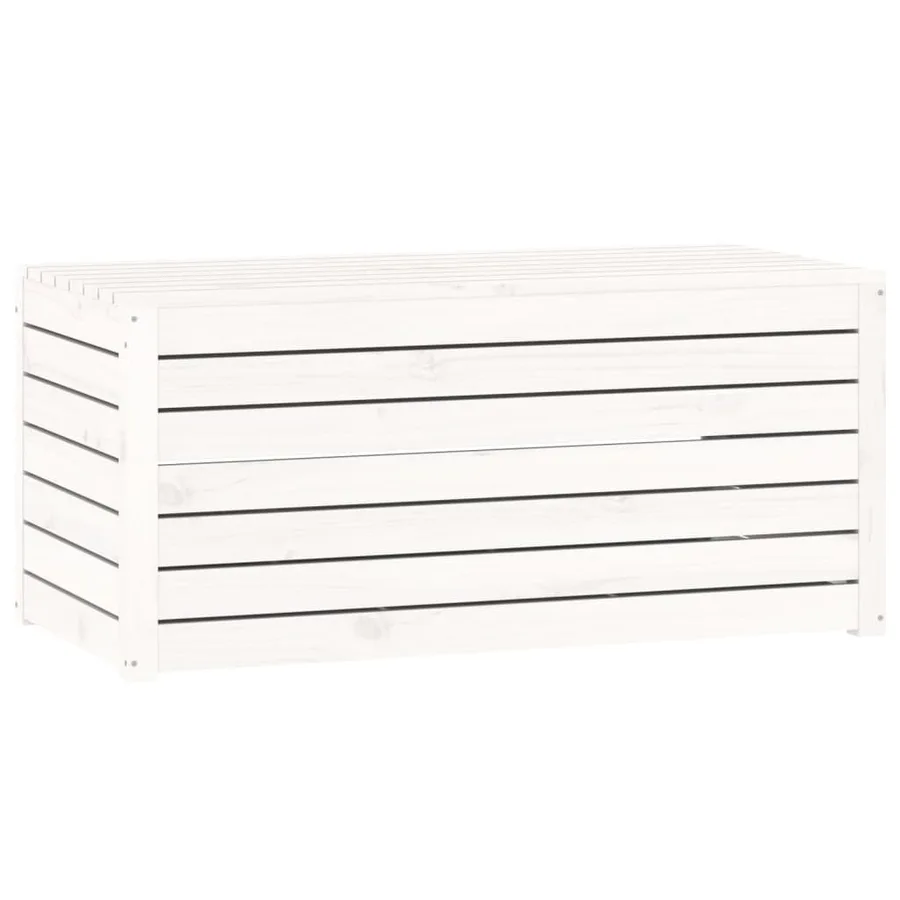 Boîte de jardin blanc 101x50,5x46,5 cm bois massif de pin - 2