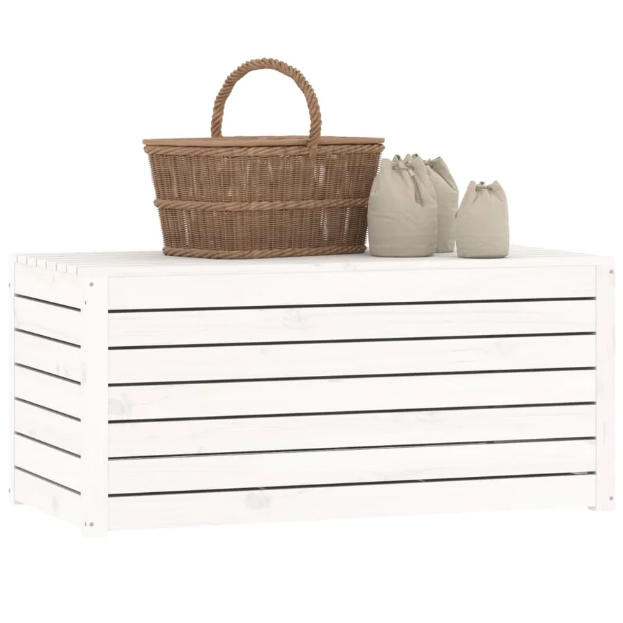 Boîte de jardin blanc 101x50,5x46,5 cm bois massif de pin - 4