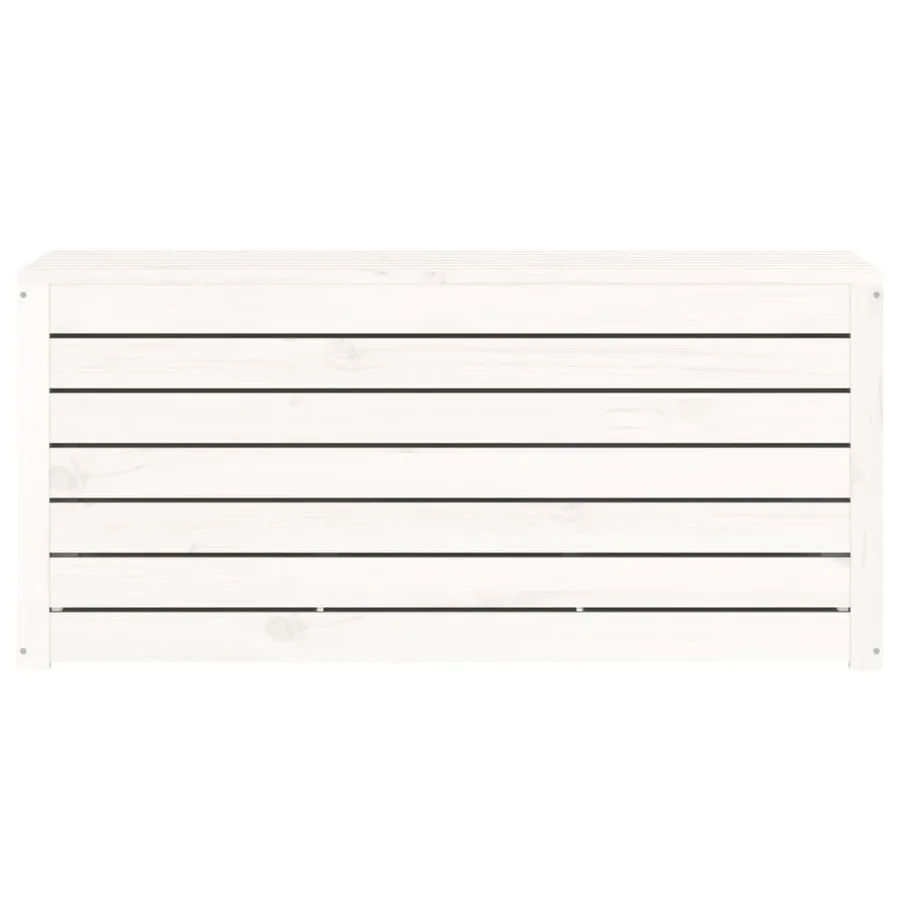 Boîte de jardin blanc 101x50,5x46,5 cm bois massif de pin - 5