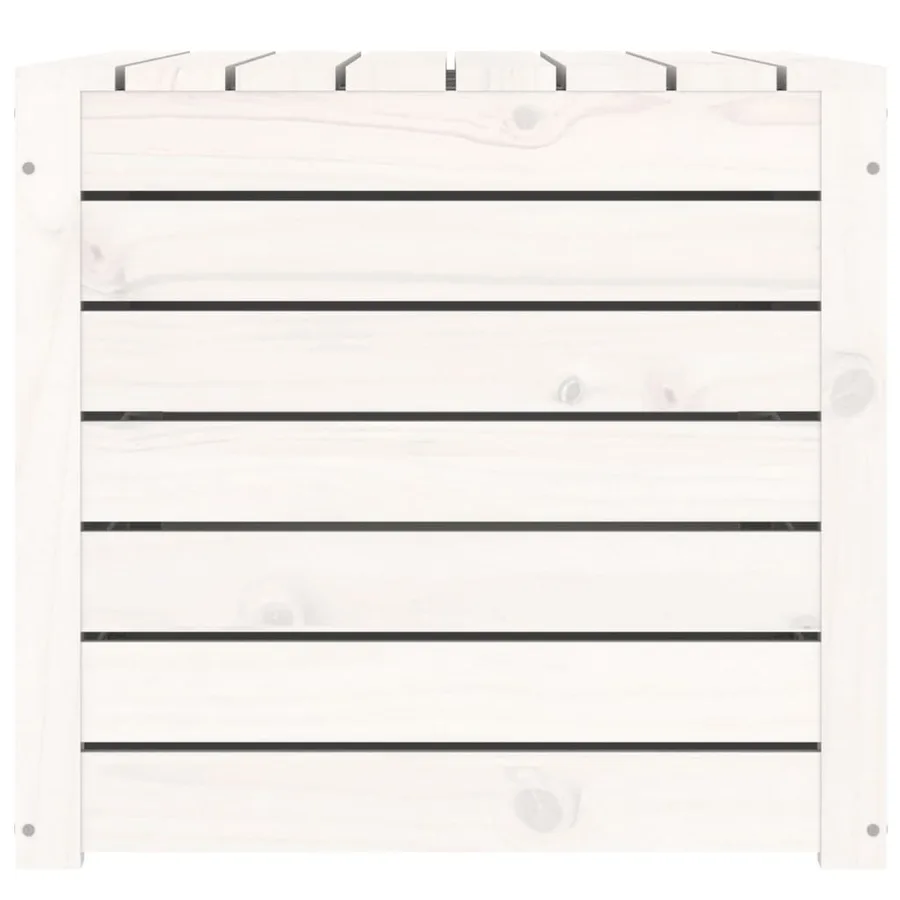 Boîte de jardin blanc 101x50,5x46,5 cm bois massif de pin - 7