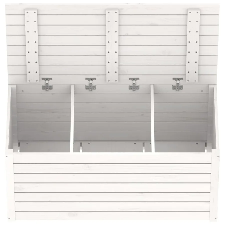 Boîte de jardin blanc 101x50,5x46,5 cm bois massif de pin - 8