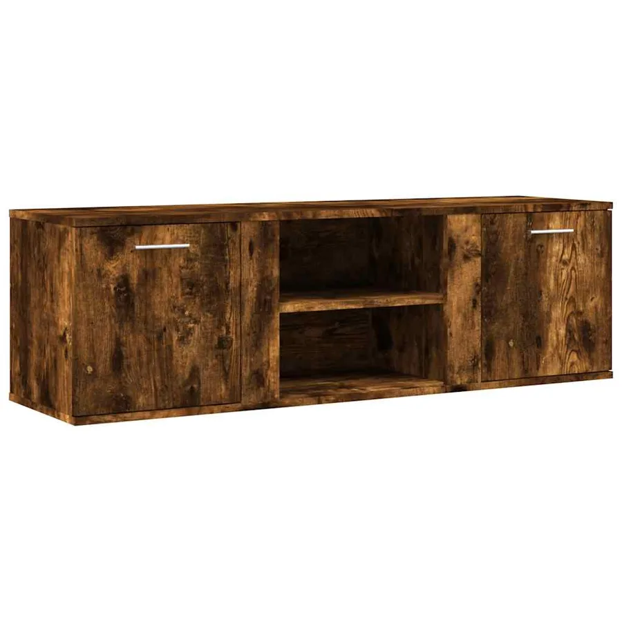 Meuble TV chêne fumé 120x34x37 cm bois d'ingénierie - 2