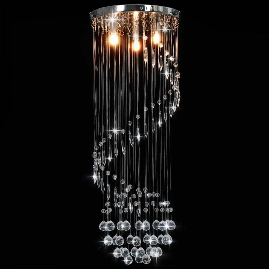 Plafonnier avec perles de cristal Argenté Spirale G9 - 2