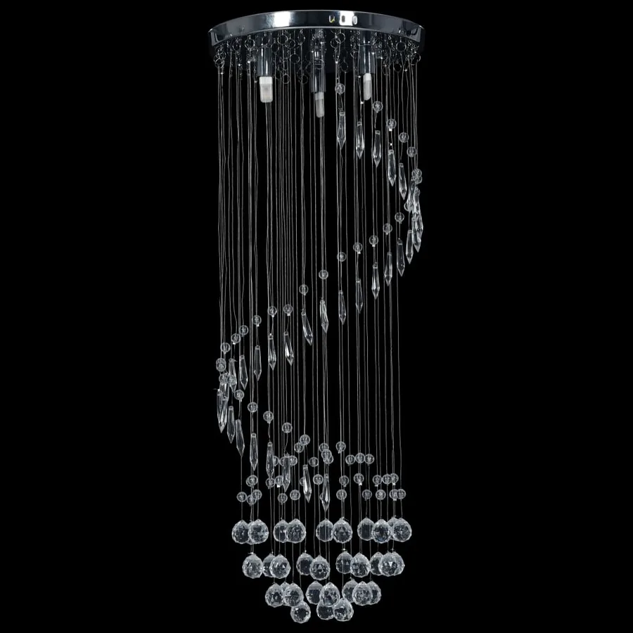 Plafonnier avec perles de cristal Argenté Spirale G9 - 3