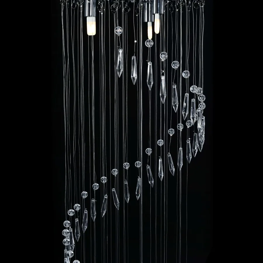 Plafonnier avec perles de cristal Argenté Spirale G9 - 4