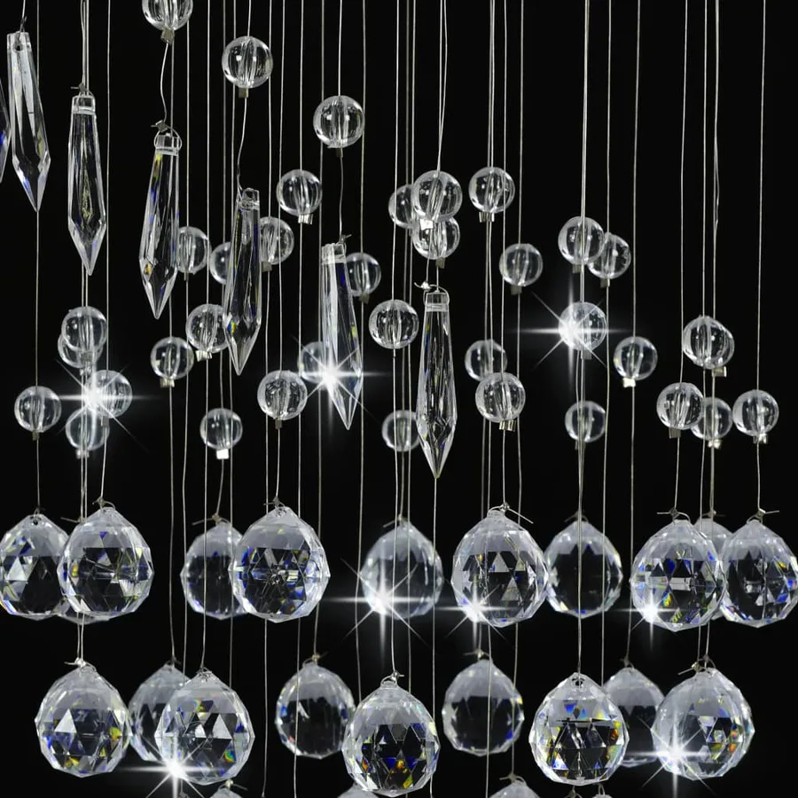 Plafonnier avec perles de cristal Argenté Spirale G9 - 5