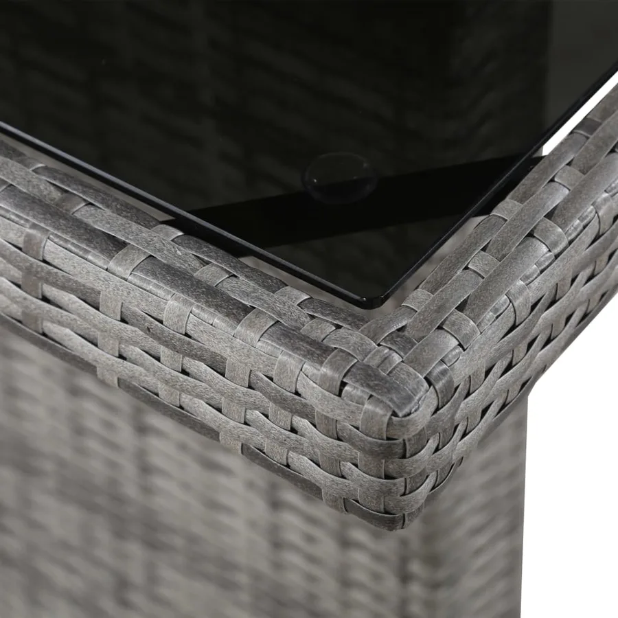 Table de jardin 240x90x74 cm Résine tressée et verre - 2