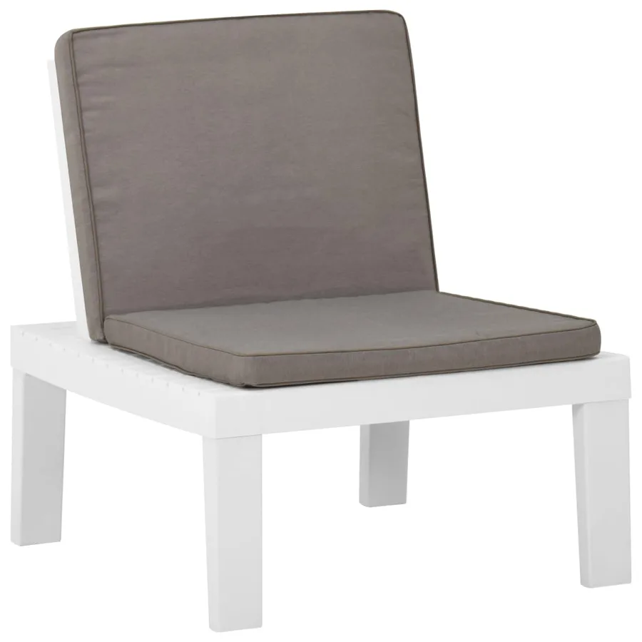 Chaises de salon de jardin et coussins lot de 2 Plastique Blanc - 3
