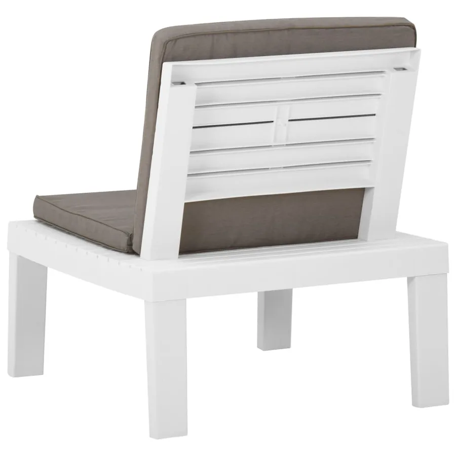 Chaises de salon de jardin et coussins lot de 2 Plastique Blanc - 6