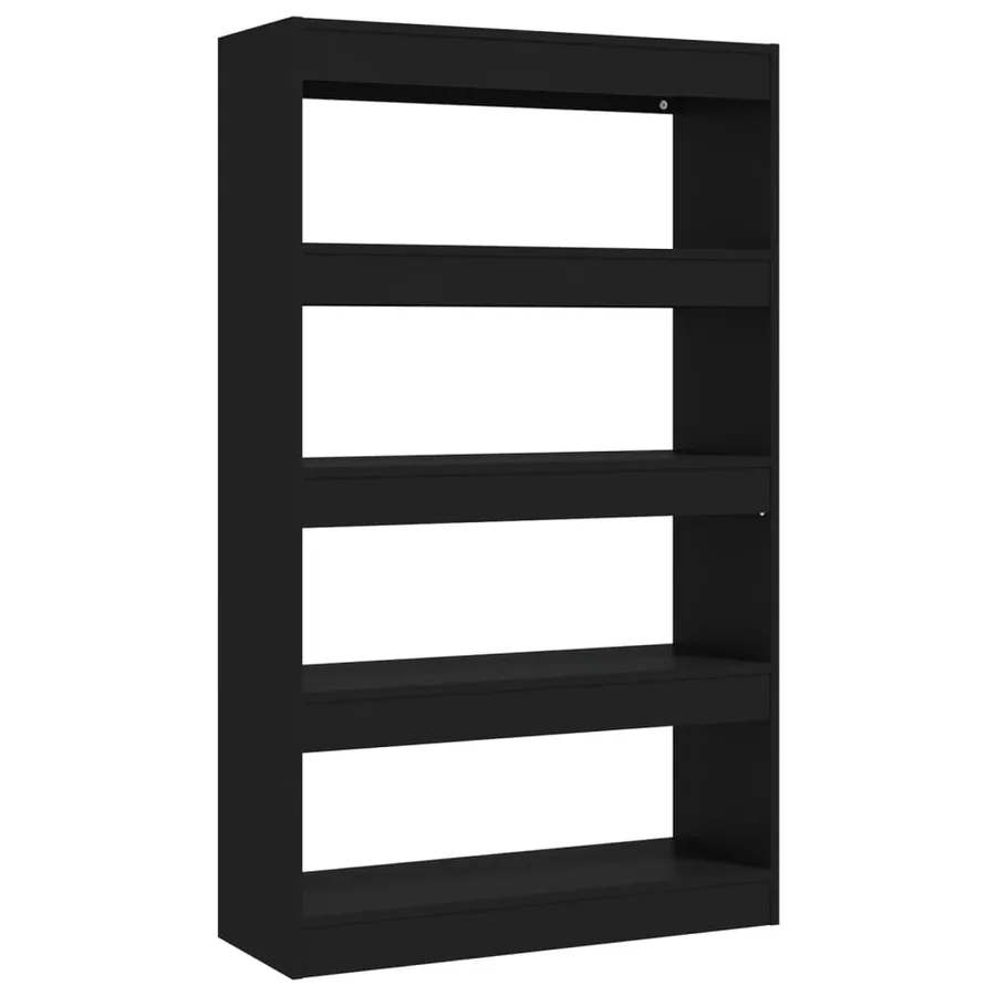 Bibliothèque/Séparateur de pièce Noir Bois d'ingénierie - 2