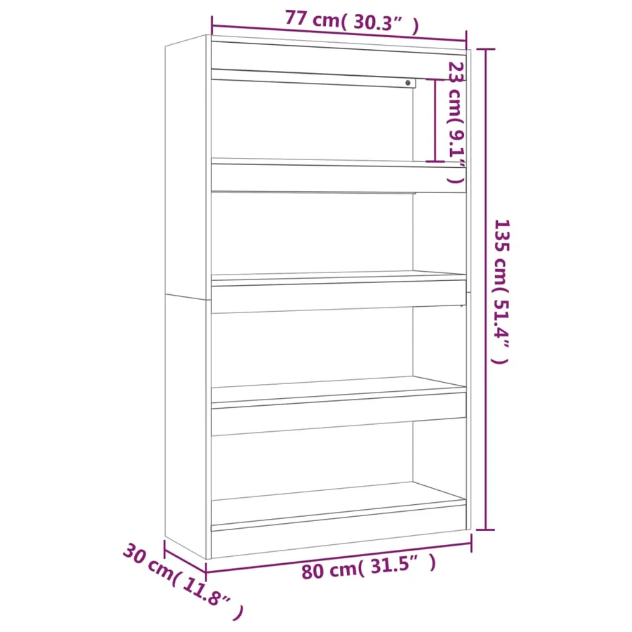 Bibliothèque/Séparateur de pièce Noir Bois d'ingénierie - 7