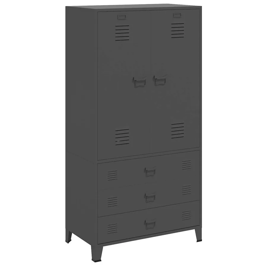 Garde-robe industrielle Anthracite 90x50x180 cm Métal - 2