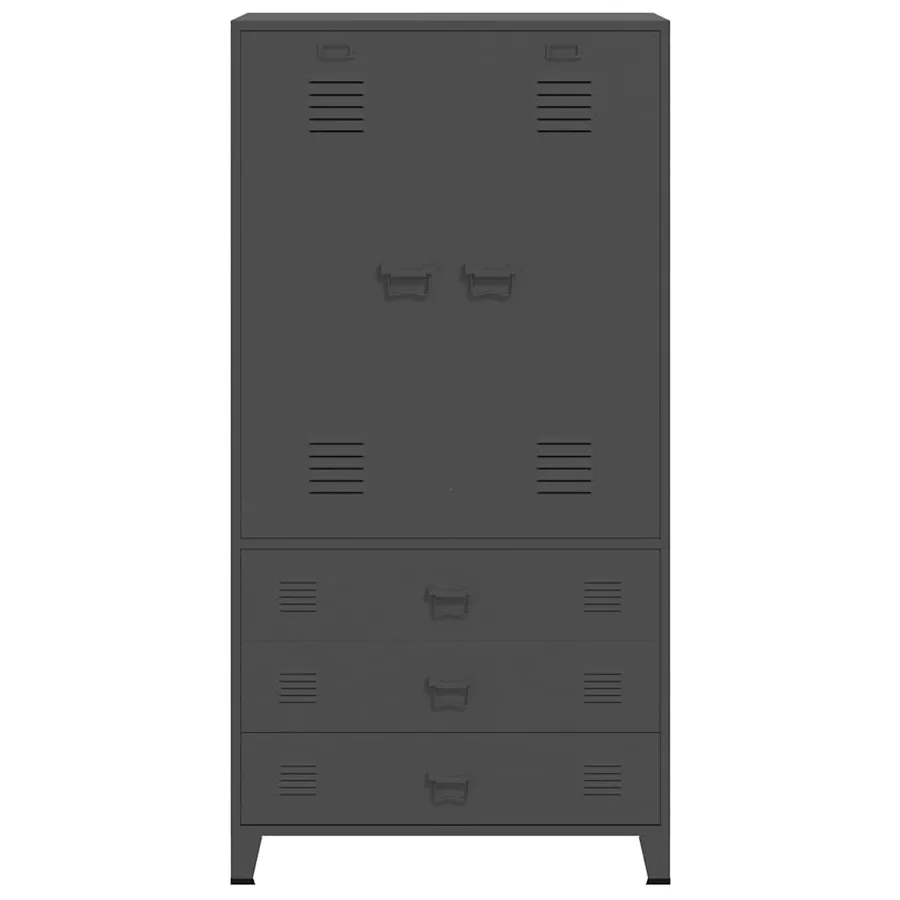 Garde-robe industrielle Anthracite 90x50x180 cm Métal - 4