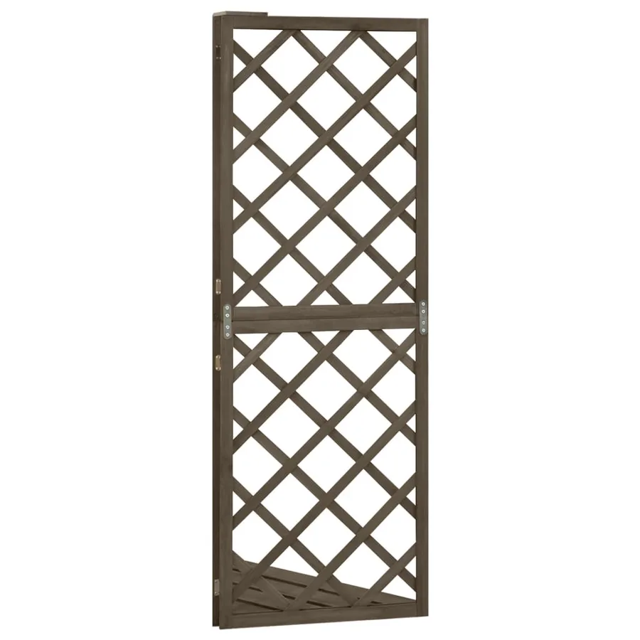 Treillis d'angle Gris 50x50x145 cm Bois de sapin massif - 3