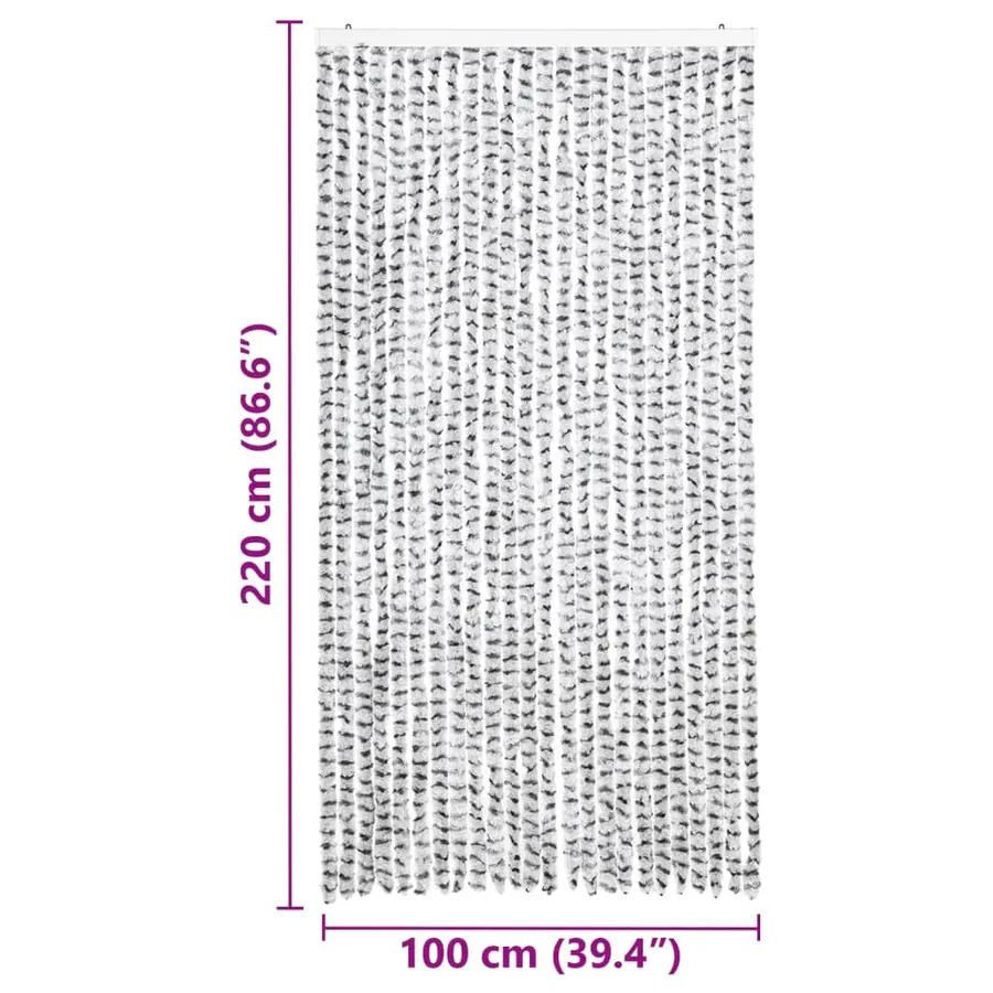 Moustiquaire Gris clair et gris foncé 100x220 cm Chenille - 7