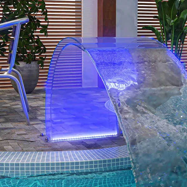 Fontaine de piscine avec LED RVB Acrylique 50 cm