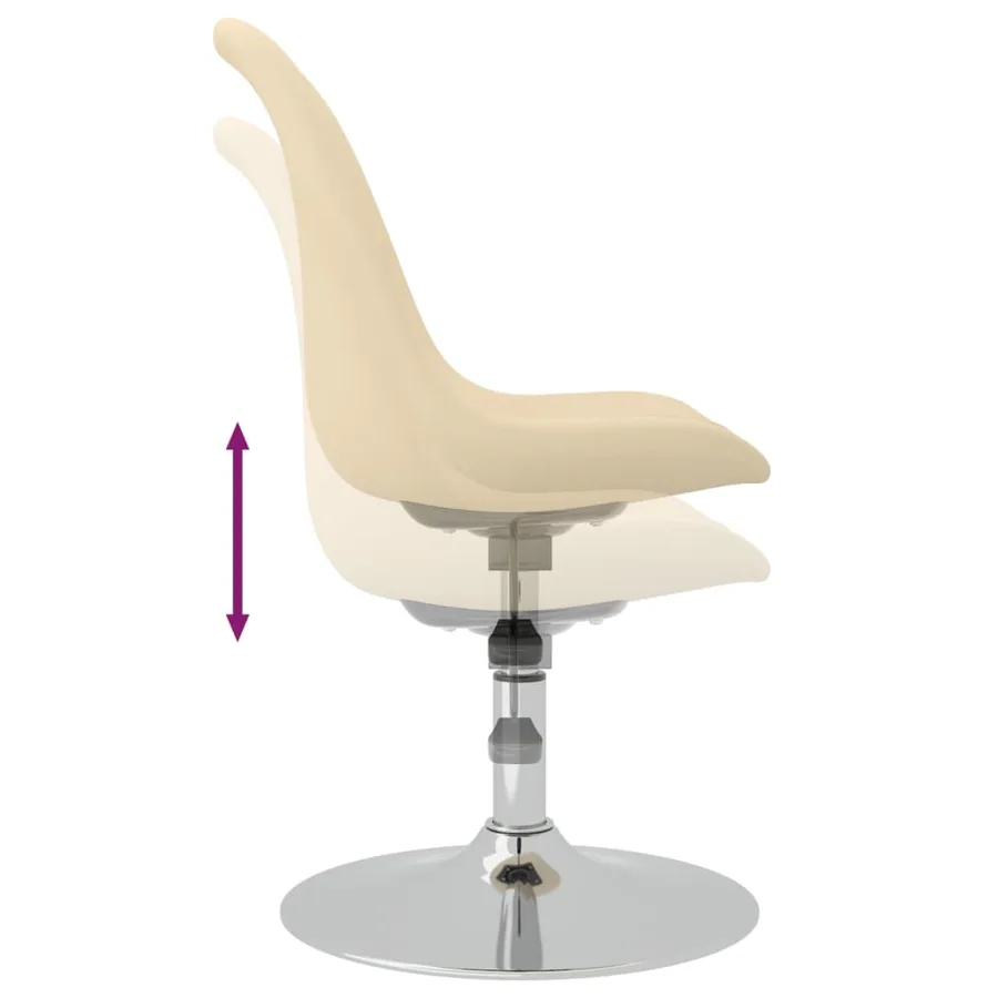 Chaises pivotantes à manger lot de 4 Crème Tissu - 6