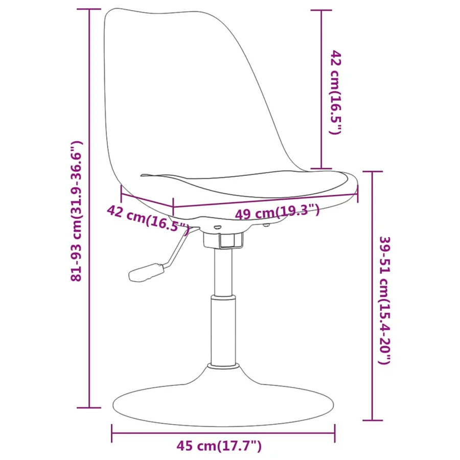 Chaises pivotantes à manger lot de 4 Crème Tissu - 9