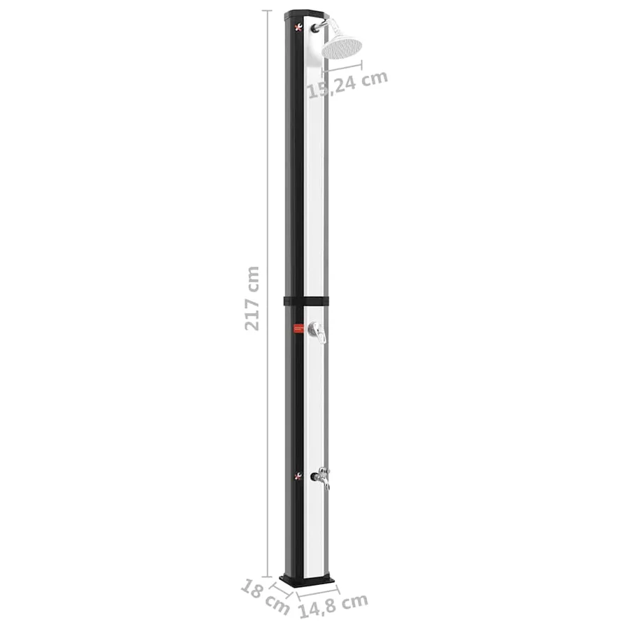 Douche solaire d'extérieur avec pomme de douche et robinet 35 L - 13