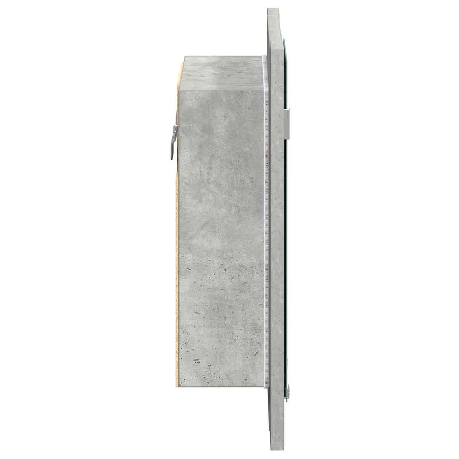 Armoire de salle de bain à miroir LED Gris béton Acrylique - 10