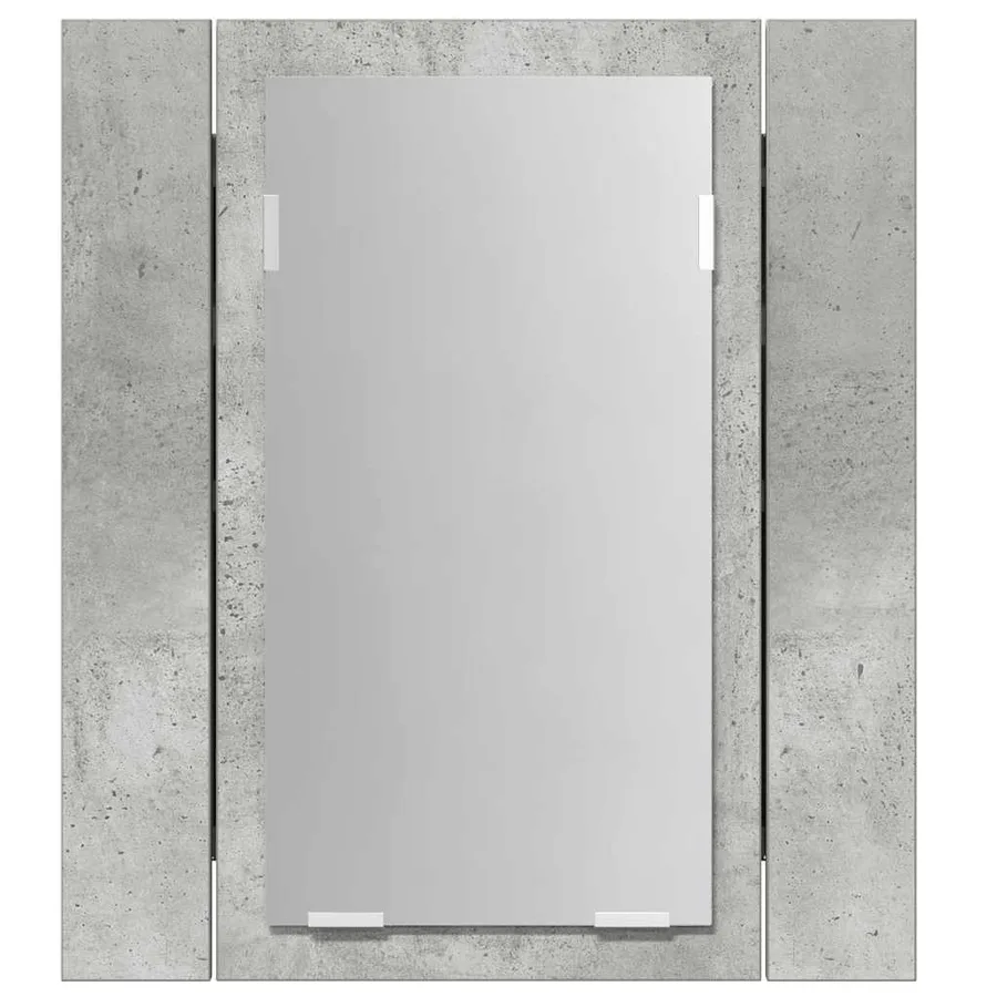 Armoire de salle de bain à miroir LED Gris béton Acrylique - 9