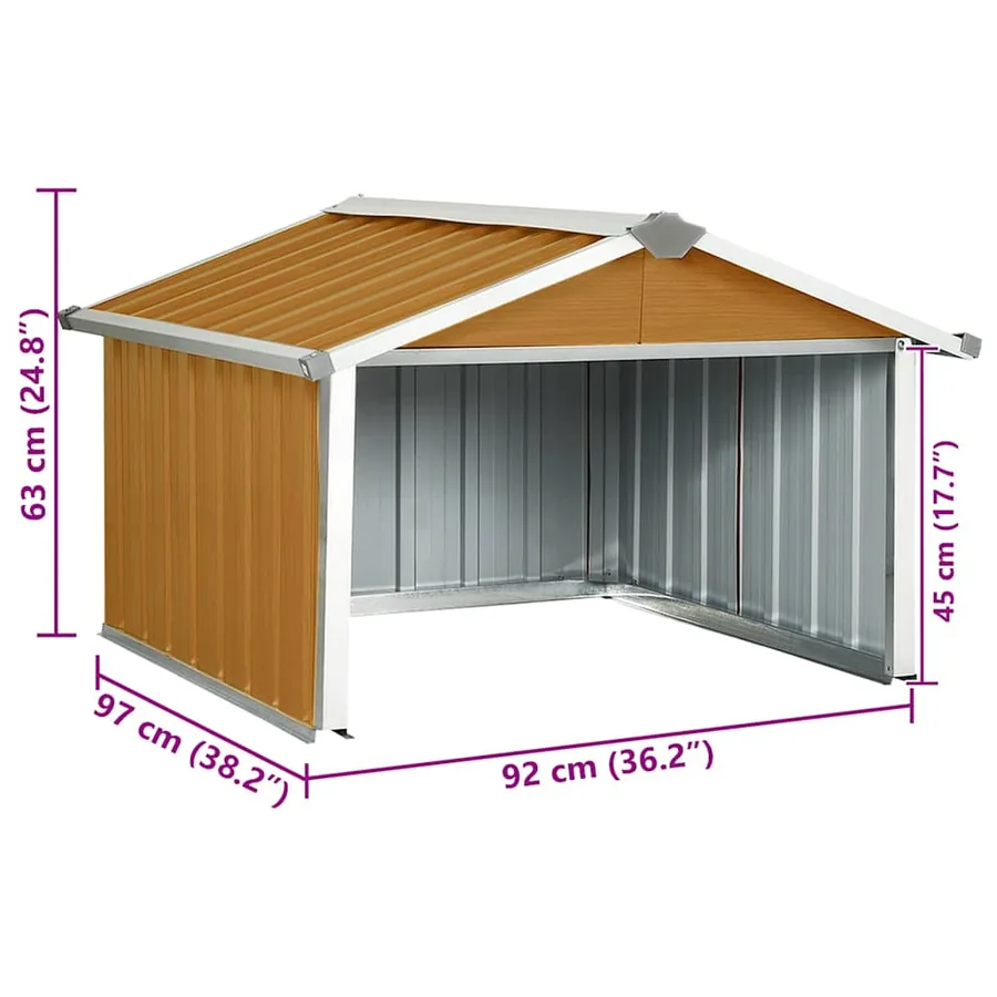 Abri pour robot de jardin 92x97x63 cm Acier galvanisé Marron - 9