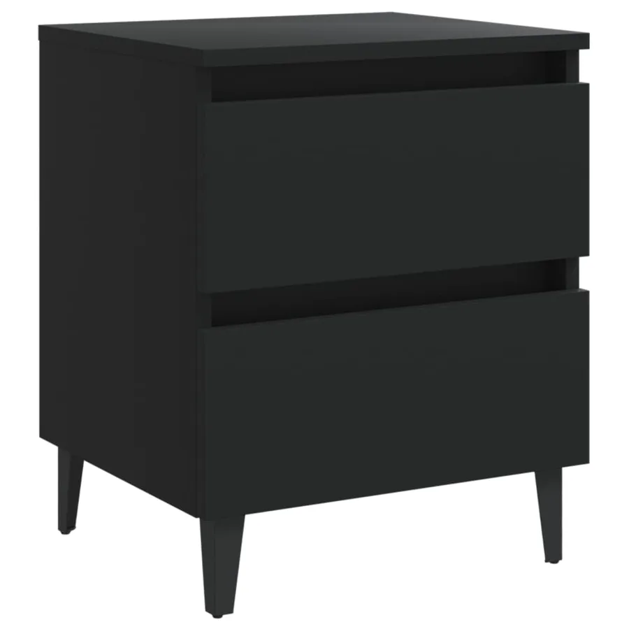 Tables de chevet 2 pcs noir 40x35x50 cm bois d'ingénierie - 3