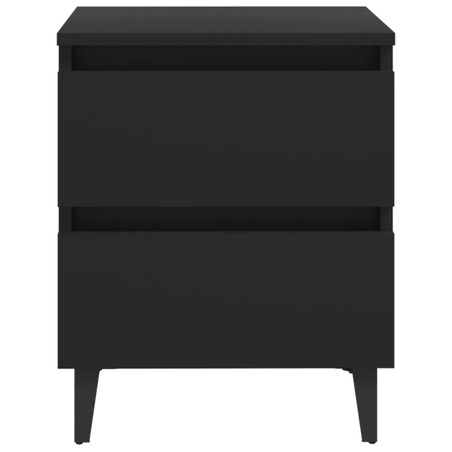 Tables de chevet 2 pcs noir 40x35x50 cm bois d'ingénierie - 4