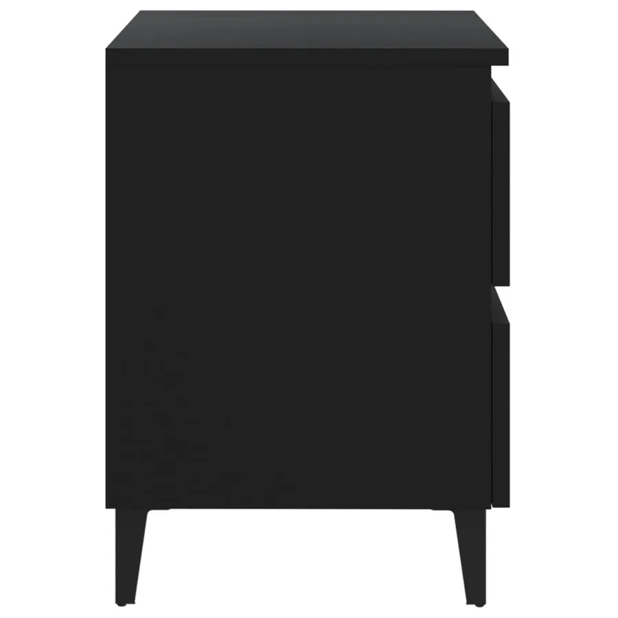 Tables de chevet 2 pcs noir 40x35x50 cm bois d'ingénierie - 5