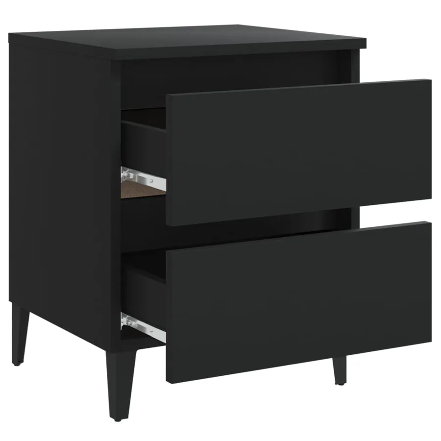 Tables de chevet 2 pcs noir 40x35x50 cm bois d'ingénierie - 6