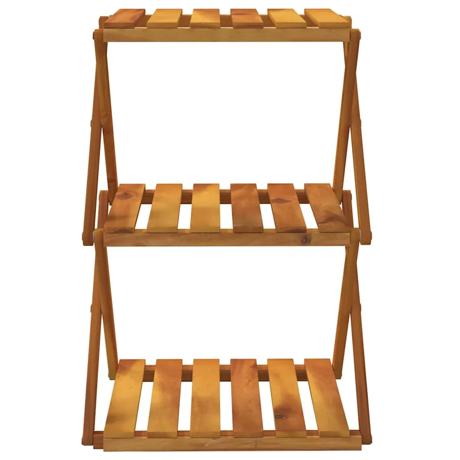 Étagère pliable à 3 niveaux Marron 43x31x63 cm Bois d'acacia - 4