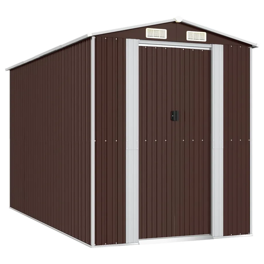 Abri de jardin Marron foncé 192x357x223 cm Métal galvanisé - 2