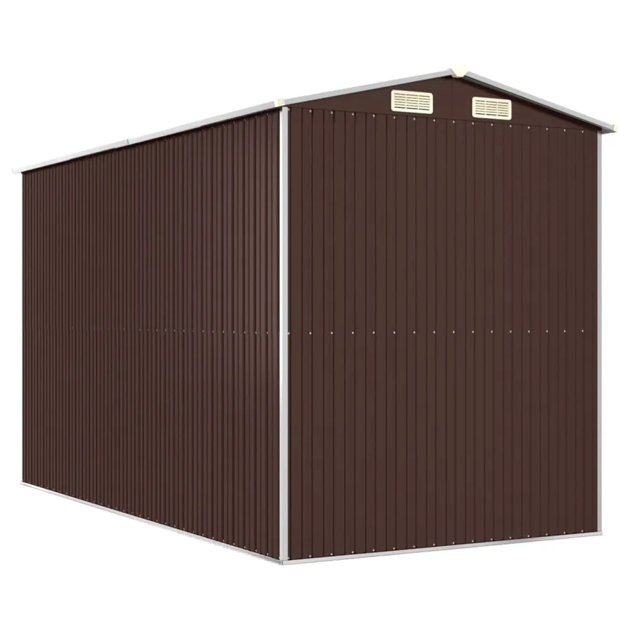 Abri de jardin Marron foncé 192x357x223 cm Métal galvanisé - 6