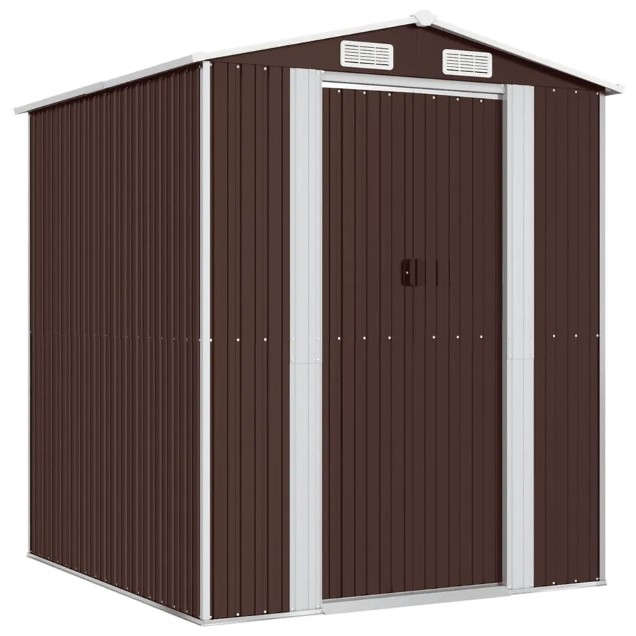 Abri de jardin Marron foncé 192x191x223 cm Métal galvanisé - 2