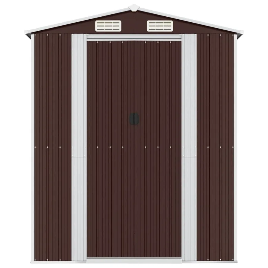 Abri de jardin Marron foncé 192x191x223 cm Métal galvanisé - 3