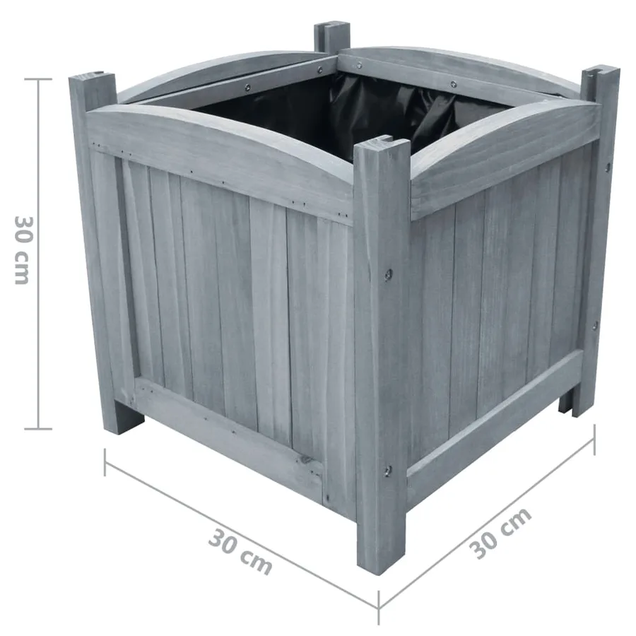 Lits surélevés de jardin 2 pcs 30x30x30 cm Bois de sapin massif - 4
