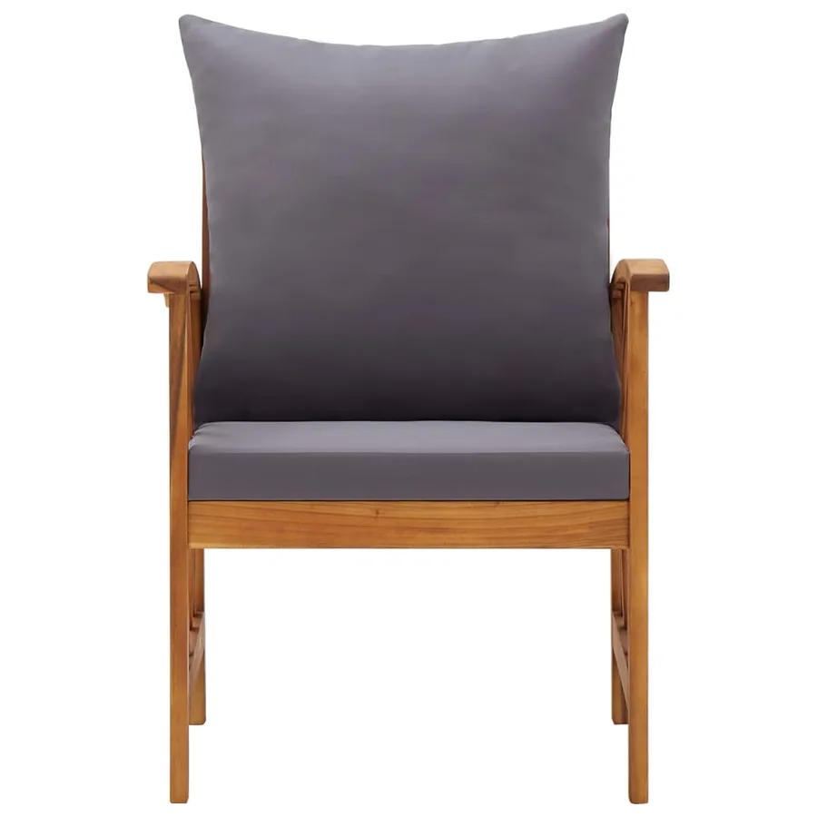 Chaises de jardin avec coussins lot de 2 Bois d'acacia massif - 3