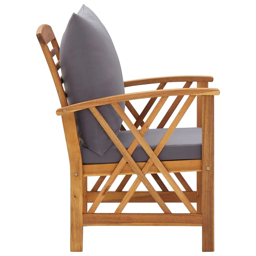Chaises de jardin avec coussins lot de 2 Bois d'acacia massif - 4