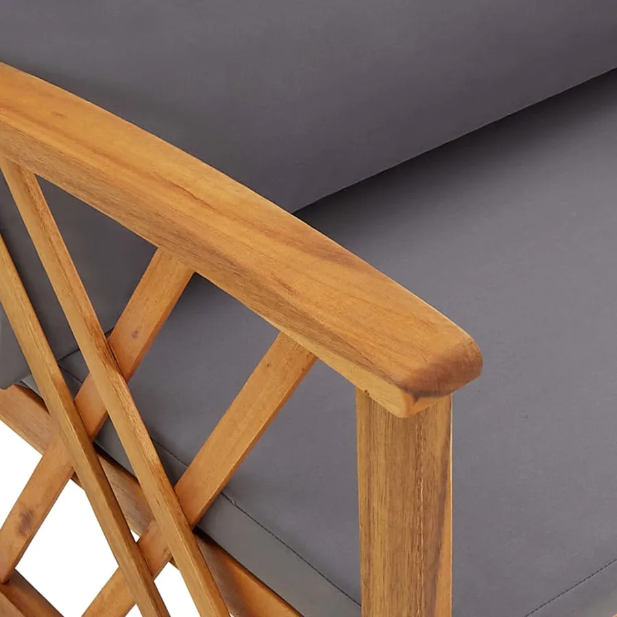 Chaises de jardin avec coussins lot de 2 Bois d'acacia massif - 7