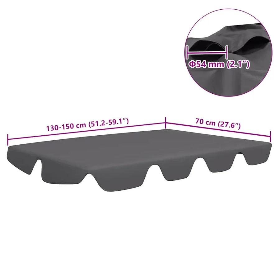 Toit rechange balançoire anthracite 150/130x105/70 cm - 6