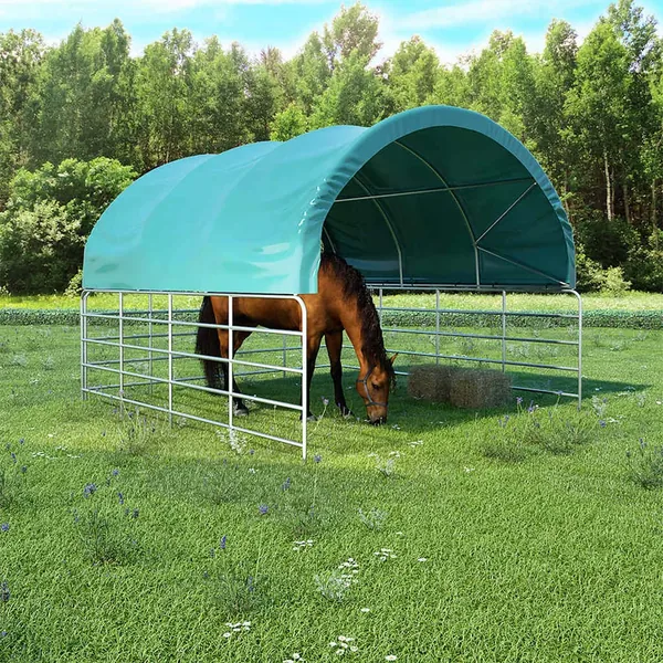 Tente pour bétail PVC 3,7x3,7 m Vert