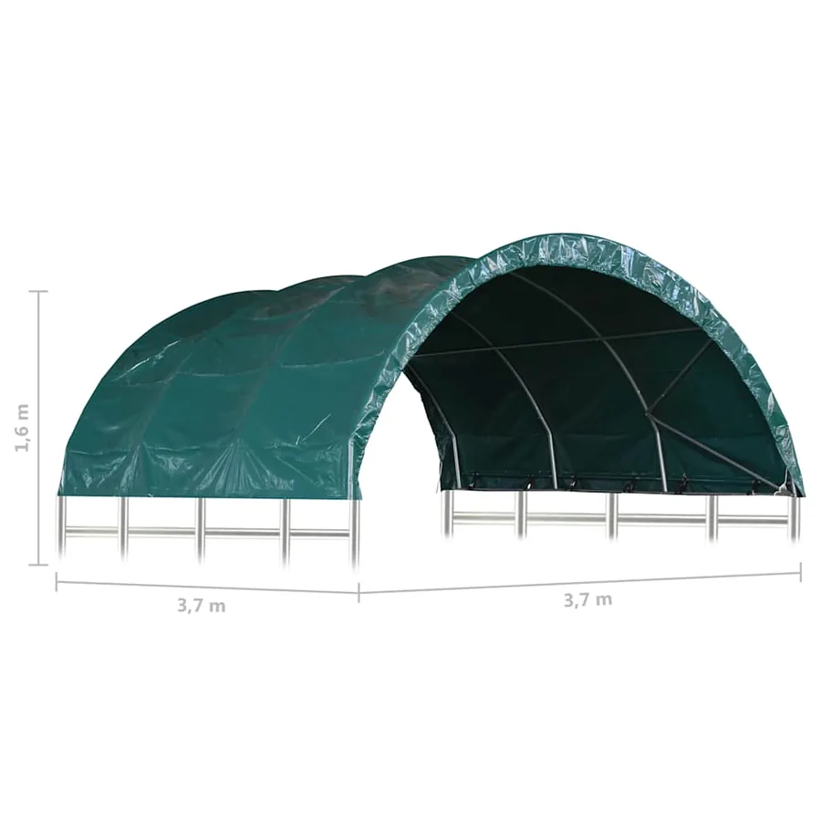 Tente pour bétail PVC 3,7x3,7 m Vert - 8