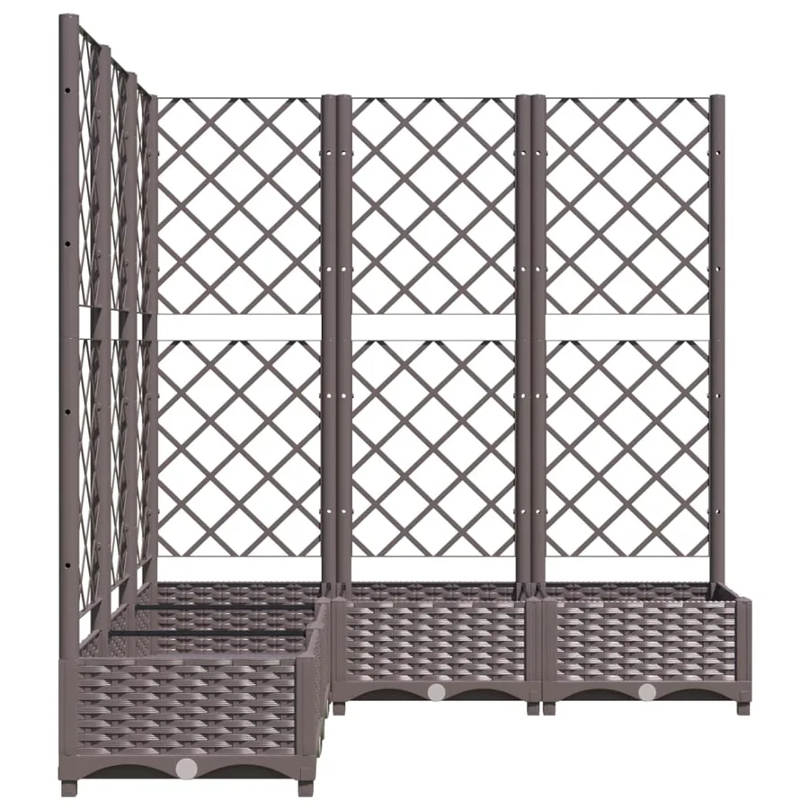 Jardinière avec treillis Marron 120x120x121,5 cm PP - 5