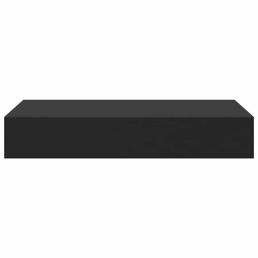 Étagère murale flottante avec tiroir Noir 48x25x8 cm - 5