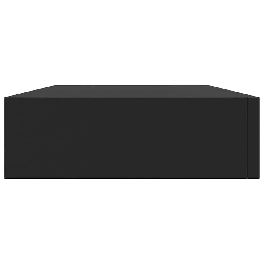 Étagère murale flottante avec tiroir Noir 48x25x8 cm - 6