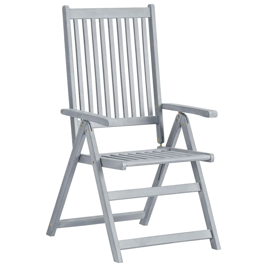 Chaises inclinables de jardin lot de 6 et coussins Bois acacia - 3